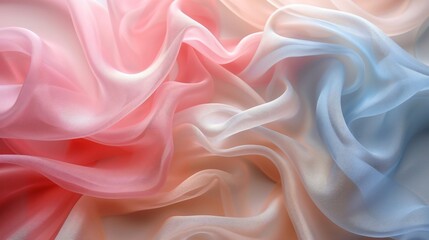 Delicate Draped Fabric in Pastel Hues