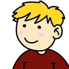 cartoon happy man, illustration of children's character