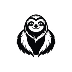 sloth art silhouette logo icon design black and white 