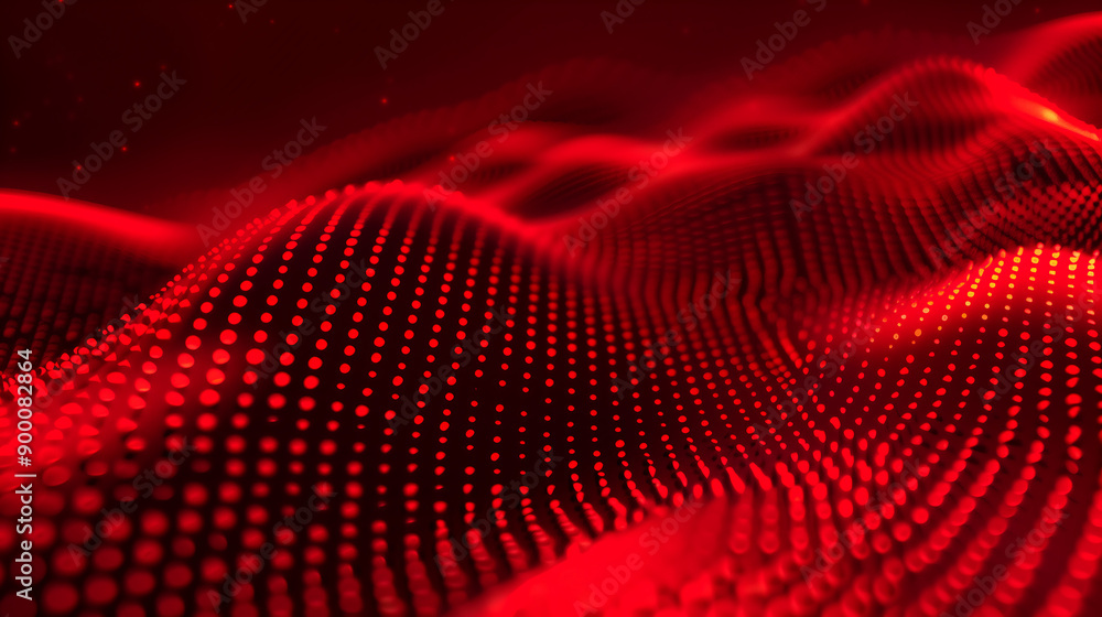 Poster Abstract dot blue wave pattern screen gradient background, technology and science concept