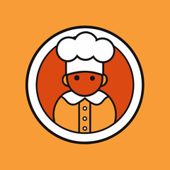 A Chef Man Logo Design Vector Art Illustration