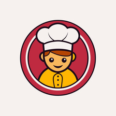 A Chef Man Logo Design Vector Art Illustration