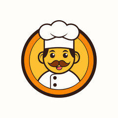 A Chef Man Logo Design Vector Art Illustration