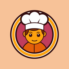A Chef Man Logo Design Vector Art Illustration