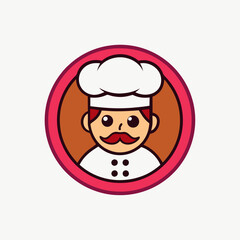 A Chef Man Logo Design Vector Art Illustration