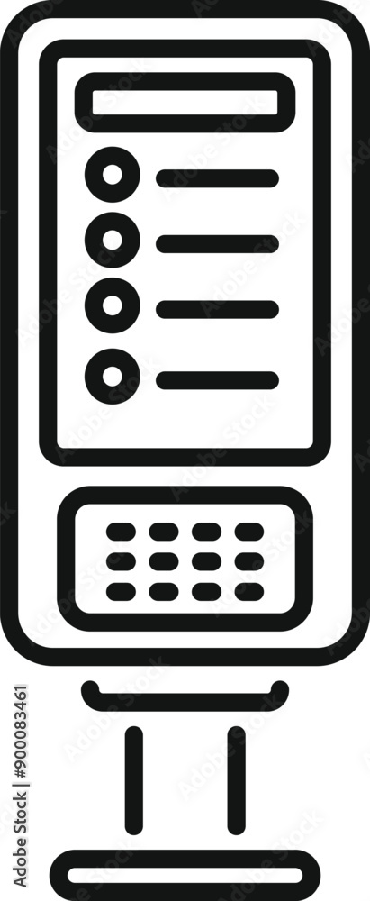 Poster simple icon of a digital information kiosk displaying important public data