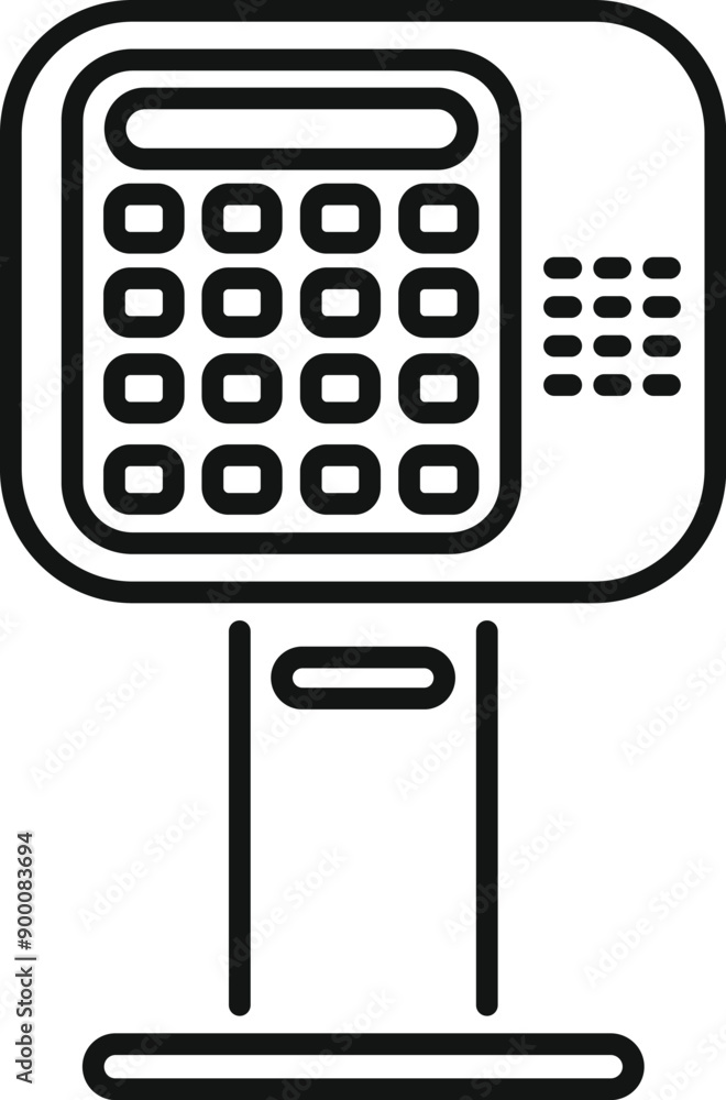 Poster electronic payment terminal standing on a counter accepting a contactless payment
