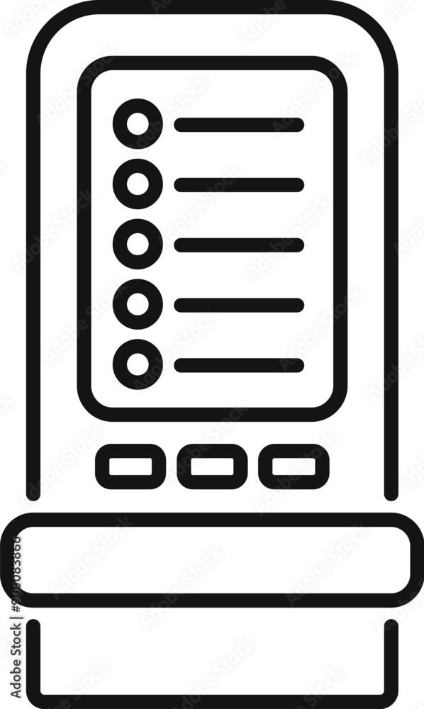 Aufkleber electronic voting machine with buttons and screen for voting during elections