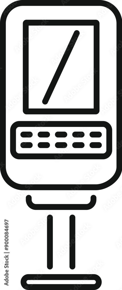 Poster information kiosk with blank screen displaying important public data