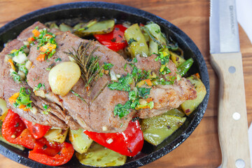 Sirloin Mexicano servido en Sartén 