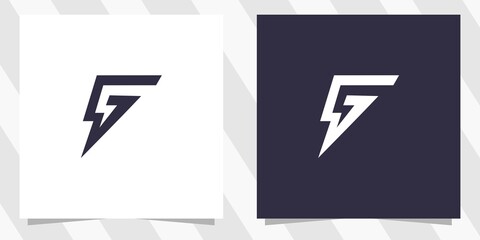 letter g with flash logo design vector