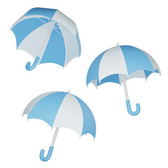 skyblue umbrella 3D graphic various angles