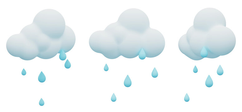 rain cloud 3D graphic various angles
