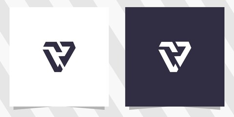 letter vh hv logo design