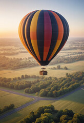 Obraz premium Hot air balloon ride at sunrise 