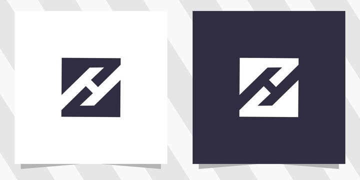 letter zh hz logo design vector