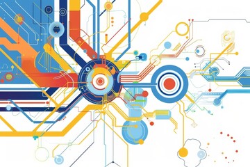 Obraz premium Conceptual Technology Flat Illustration created with Generative AI