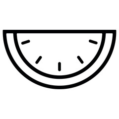 Watermelon line icon, watermelon slice linear style icon vector flat illustration isolated on white background.
