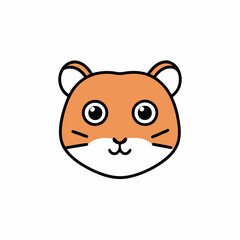 Cartoon cat head vector art illustration