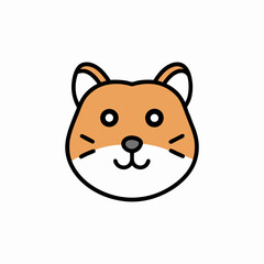 Cartoon cat head vector art illustration
