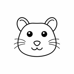 Cartoon cat head vector art illustration