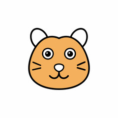 Cartoon cat head vector art illustration