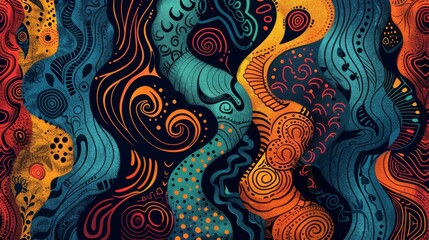 Abstract Ethnic Patterns with Bold and Rich Colors