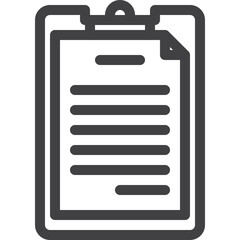 Simple vector document report outline icon on white background