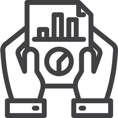 Simple vector report paper outline icon on white background