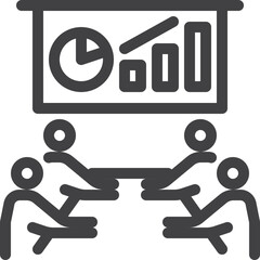 Simple vector time to meeting  outline icon on white background