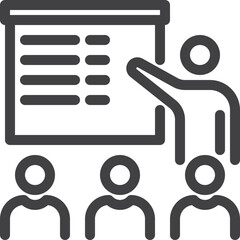Simple vector training outline icon on white background