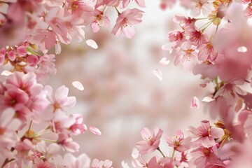 Obraz premium Cherry Blossom Frame with soft blank center