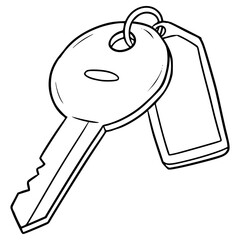 hotel key illustration hand drawn outline vector