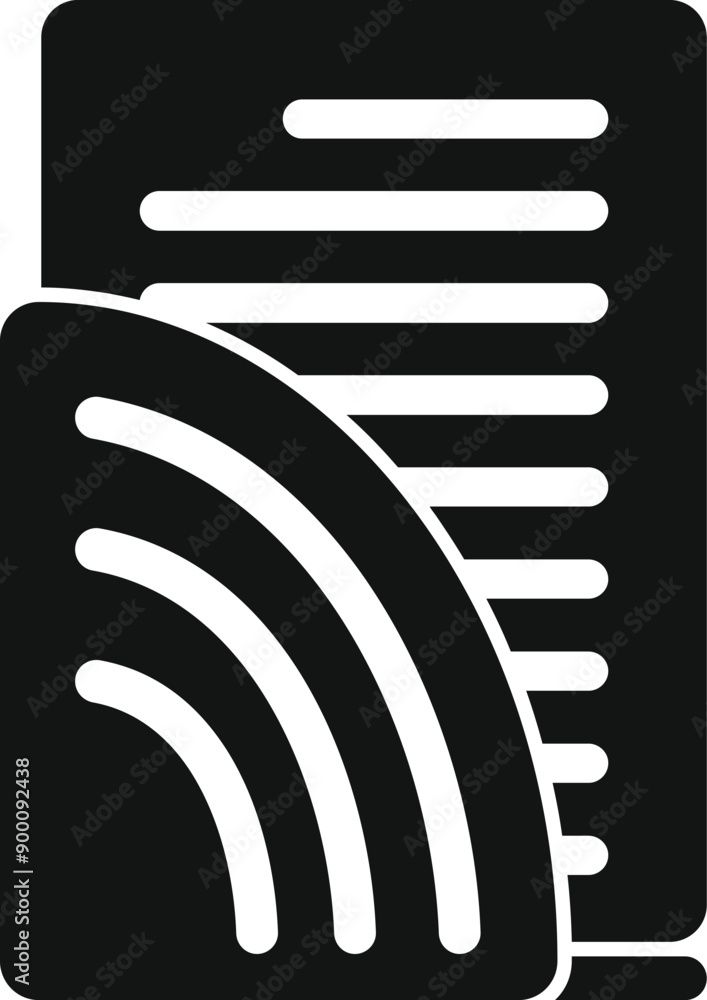 Poster fingerprint scanner verifying identity for secure access control, biometric security technology conc