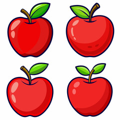 A set of Apple fruits vector art illustrations