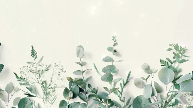 florals and green background