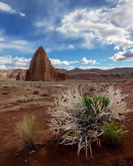 Temple of the Moon and the Sun in Cathedral Valley in Capitol Reef National Park, Utah.