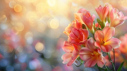 Freesia Blooms: A Beautiful Floral Background