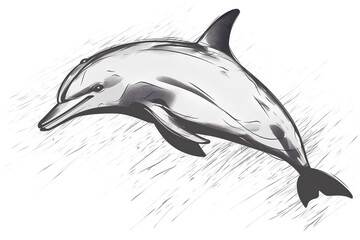 dolphin isolated on white made by midjourney © 수영 김