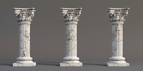 Obraz premium Old antique column the ancient building