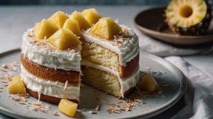 Pineapple Coconut Cake: A delicious and refreshing pineapple coconut cake, perfect for a summer party or any occasion. The cake is made with a light and fluffy vanilla cake, topped with a creamy cocon