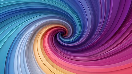 Fototapeta premium Abstract galaxy, swirling colors, 3D depth, flat design illustration