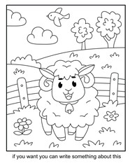 Sheep coloring pages for kids