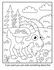 Goat coloring pages for kids