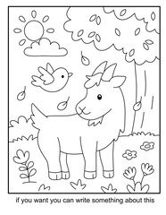 Goat coloring pages for kids