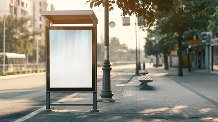 Mockup de Mupi Urbano en la Ciudad