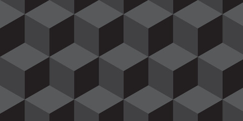 Minimal abstract dark black background from cubes victor art. Geometric tiles and mosaic creative stylish seamless pattern block cube background. minimal hexagon Cubes mosaic shape vector design