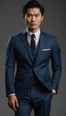 Fototapeta premium portrait of a businessman in a business attire suit, entrepreneurship finance innovation and is corporate diversity 