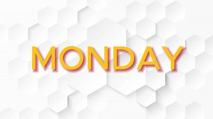 Typewriter Monday looped vedio on white abstract background in yellow text effect - Powered by Adobe