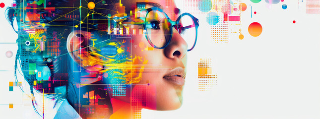 Abstract global network and connectivity concept with blue glowing light connections on dark background